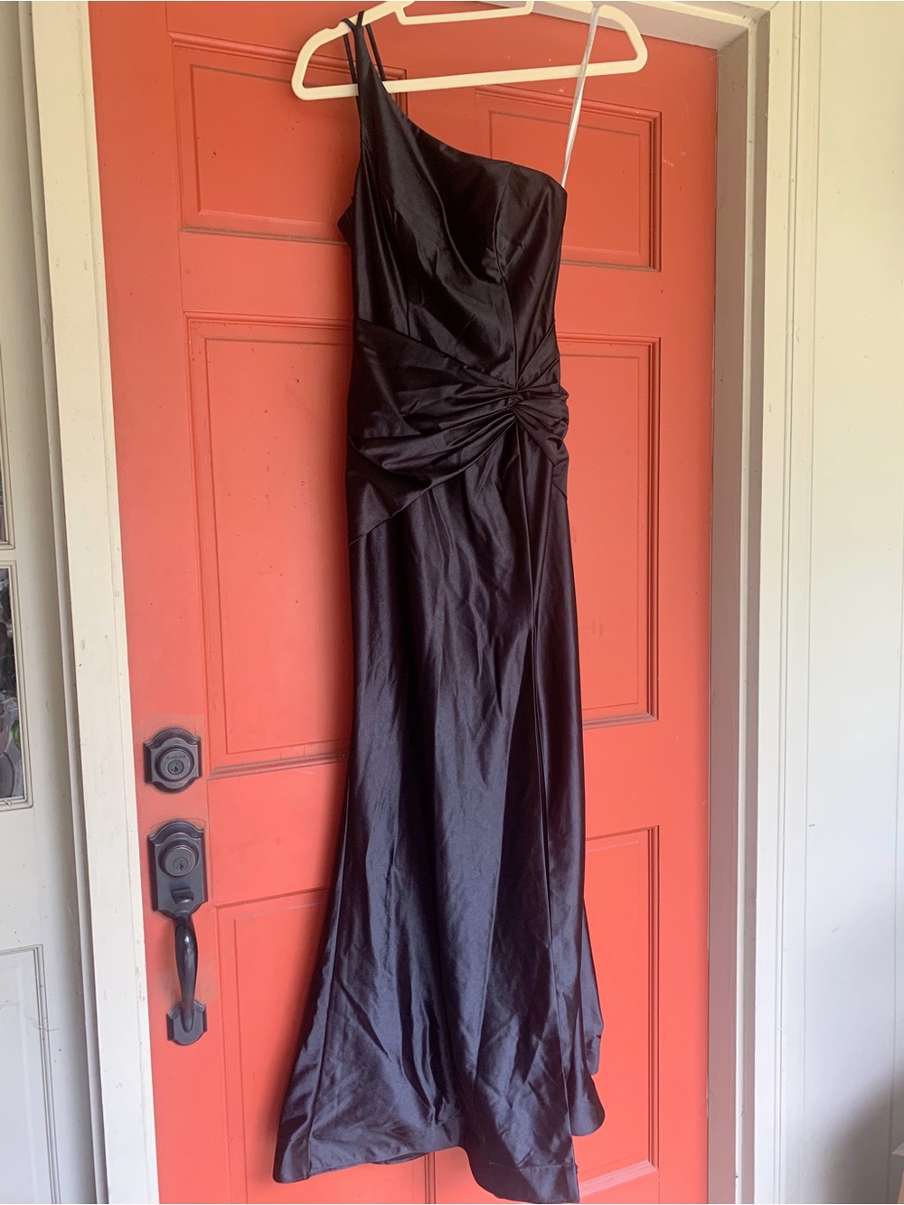 Galina Signature Black One-Shoulder Evening Gown